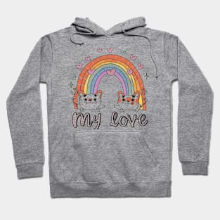 My Rainbow Cat is My Valentine Hoodie